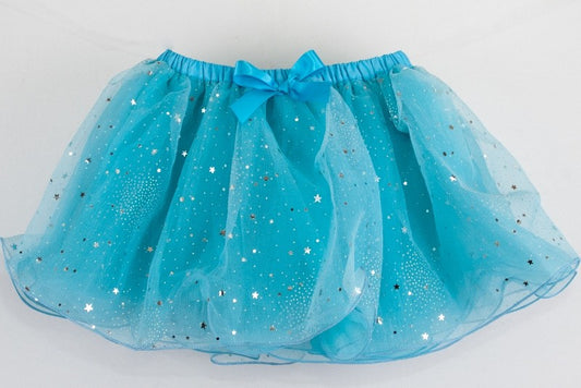 Girls Sparkle Glitter Turquoise Tulle Pink Layer Tutu Skirt