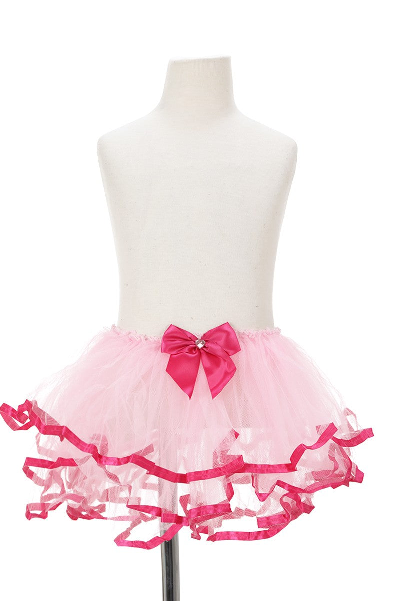 Girls Soft Tulle Fuschia Pink Three Layer Tutu Skirt