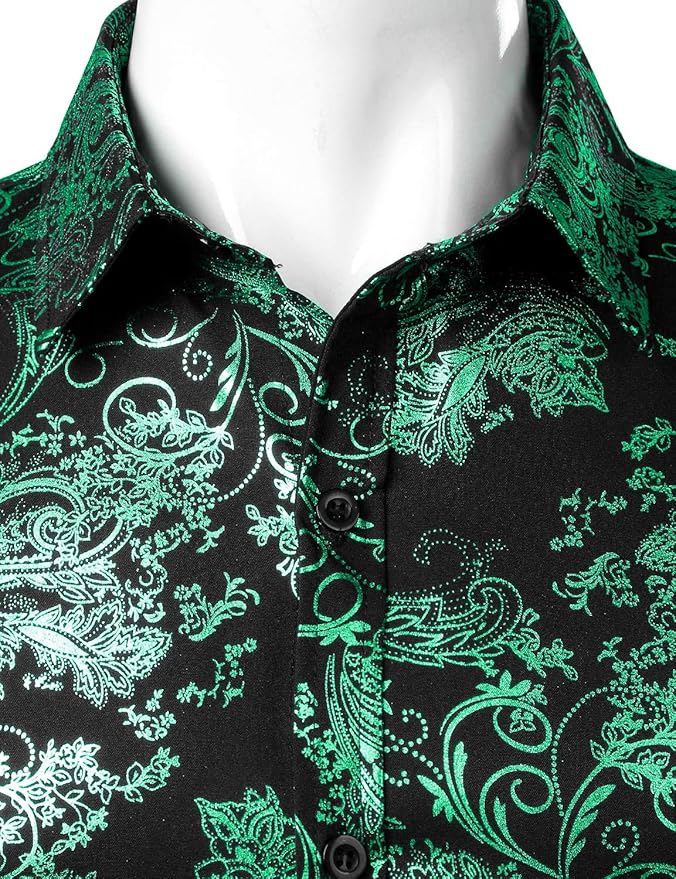 Men's Formal Button Up Dark Green Shirt