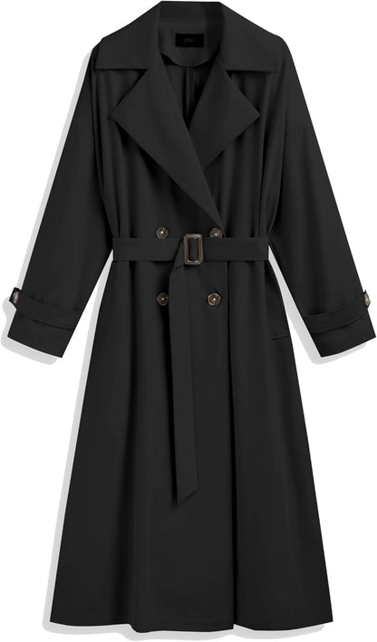 Black Belted Lightweight Trench Jacket