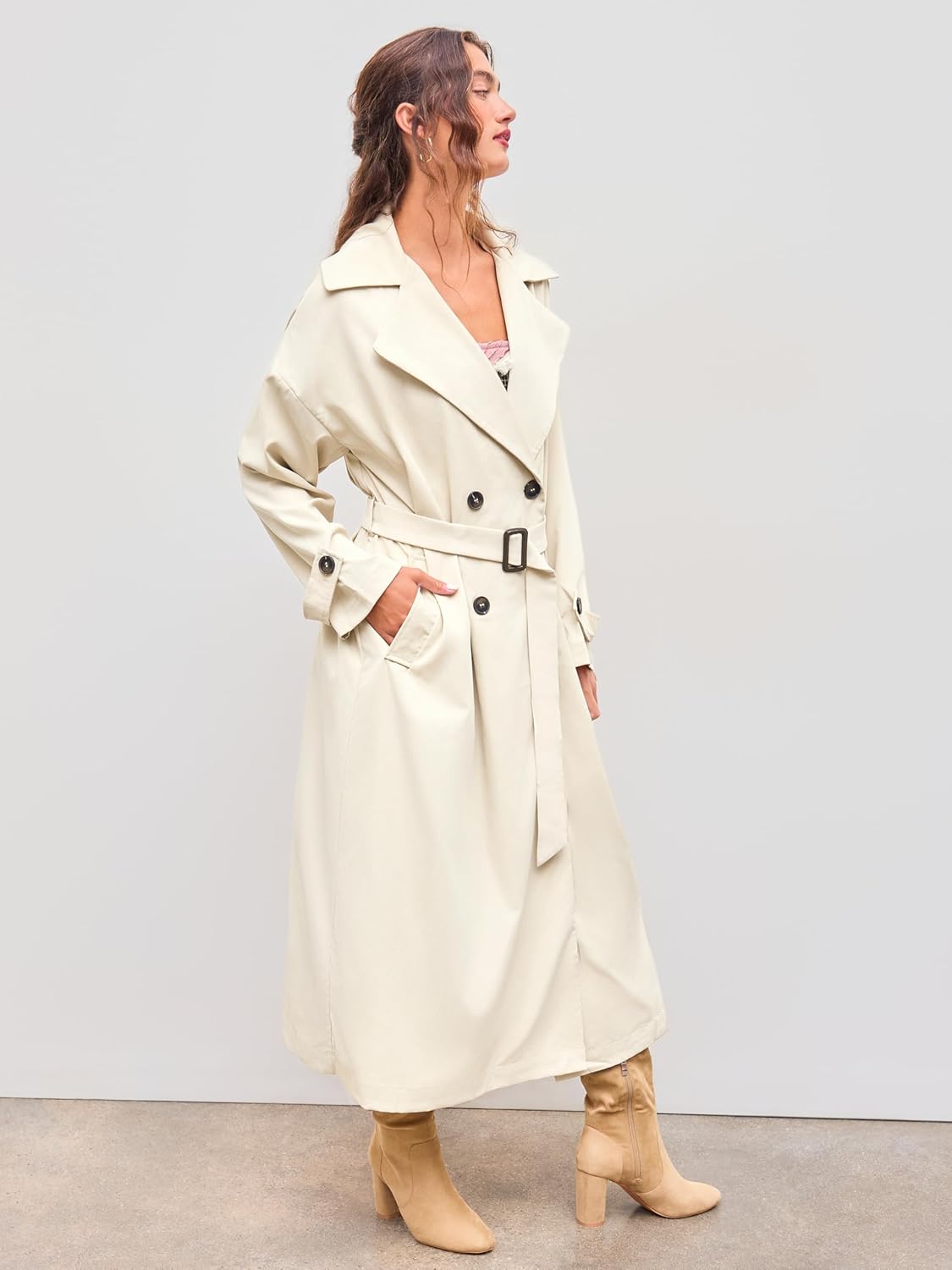 Black Belted Lightweight Trench Jacket