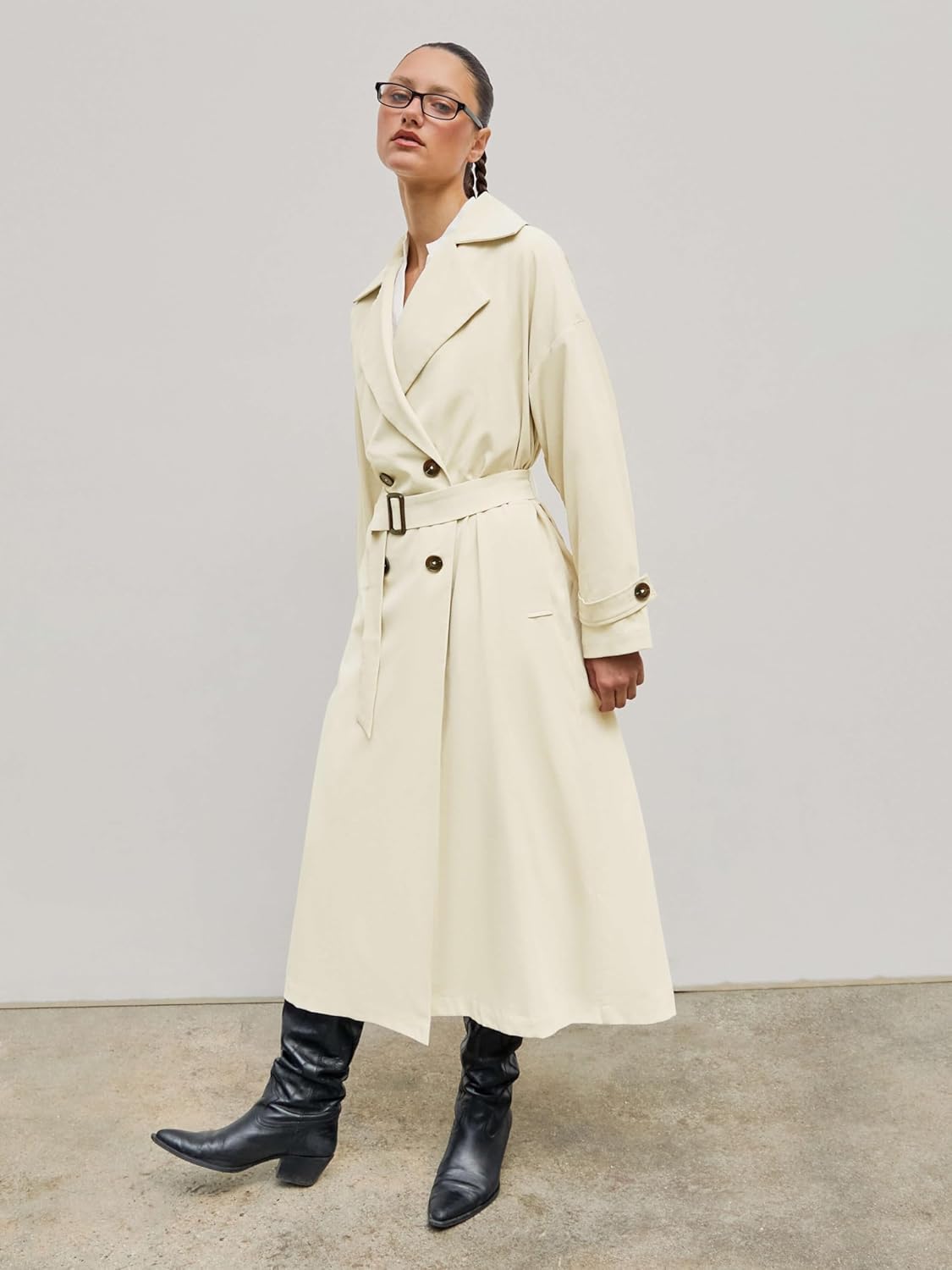 Black Belted Lightweight Trench Jacket