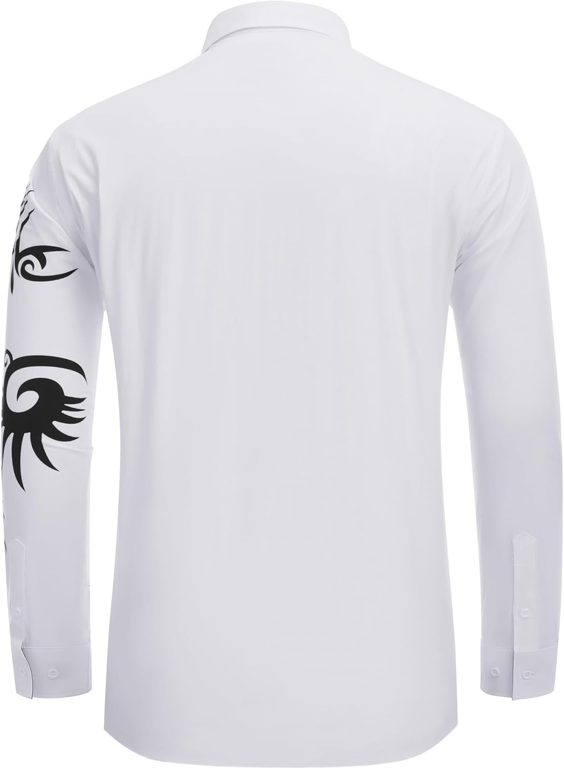 Men's White Printed Long Sleeve Shirt