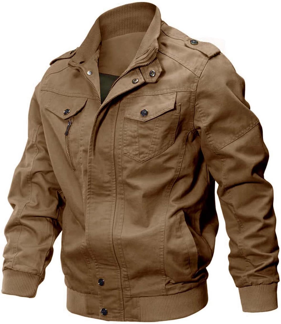 Men's Denim Blue Cargo Military Jacket