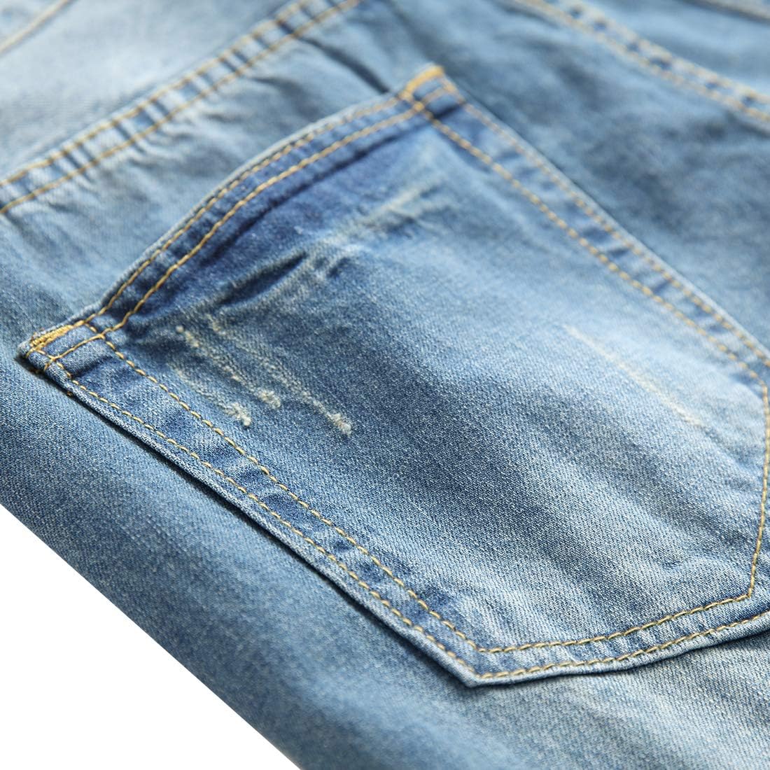 Men's Distressed Denim Blue Jeans