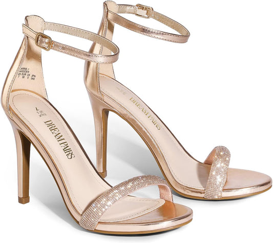 Champagne Ankle Strap Lady Jane Heels