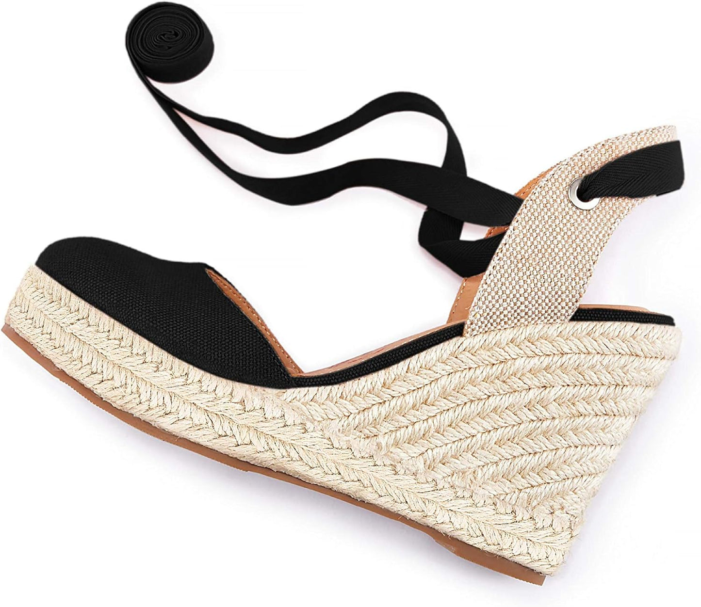 Ballet Style Beige Closed Toe Wedge Sandals