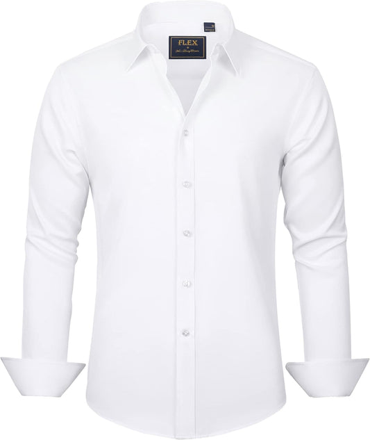 Men's White Button Down Long Sleeve Shirt