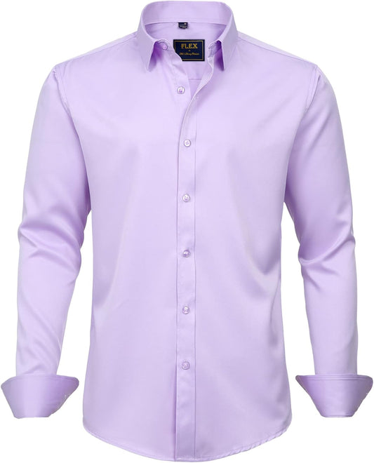 Men's Lavender Button Down Long Sleeve Shirt