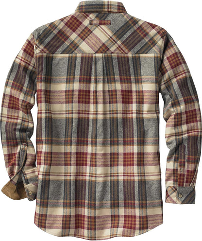 Men's Corduroy Orange Plaid Long Sleeve Shirt