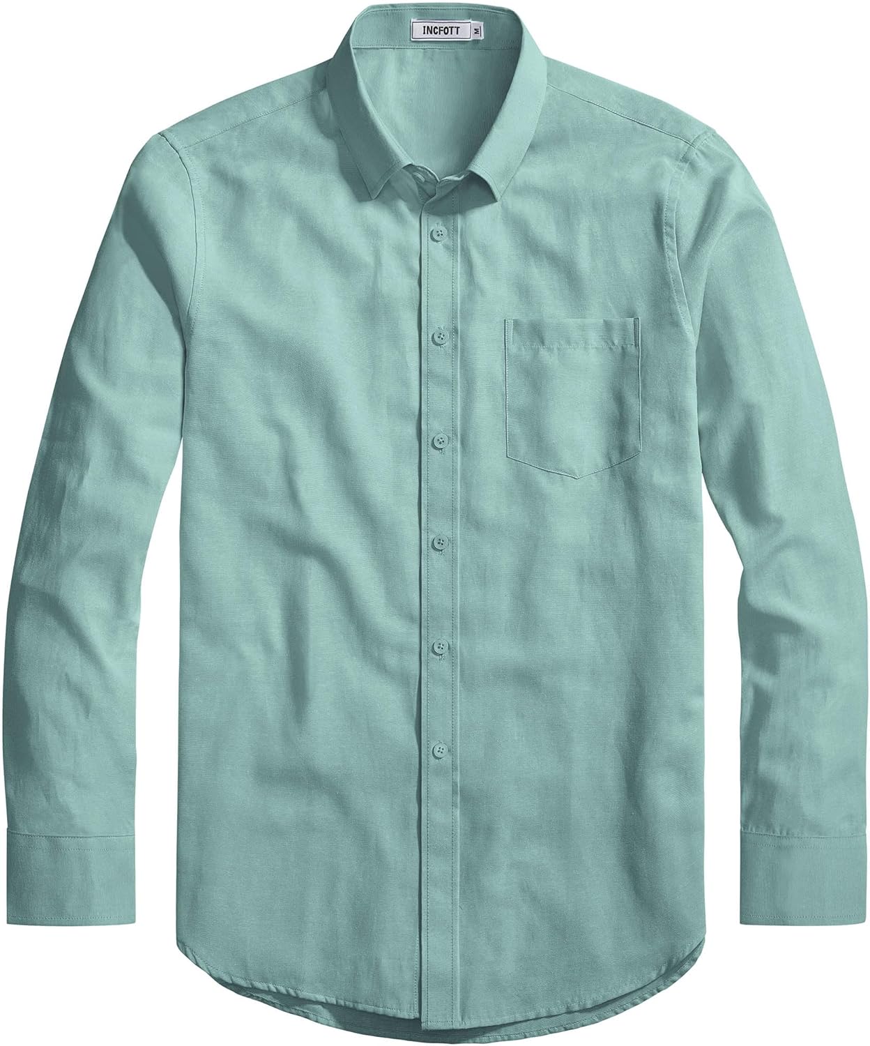 Men's Casual Oxford Coral Button Down Long Sleeve Shirt