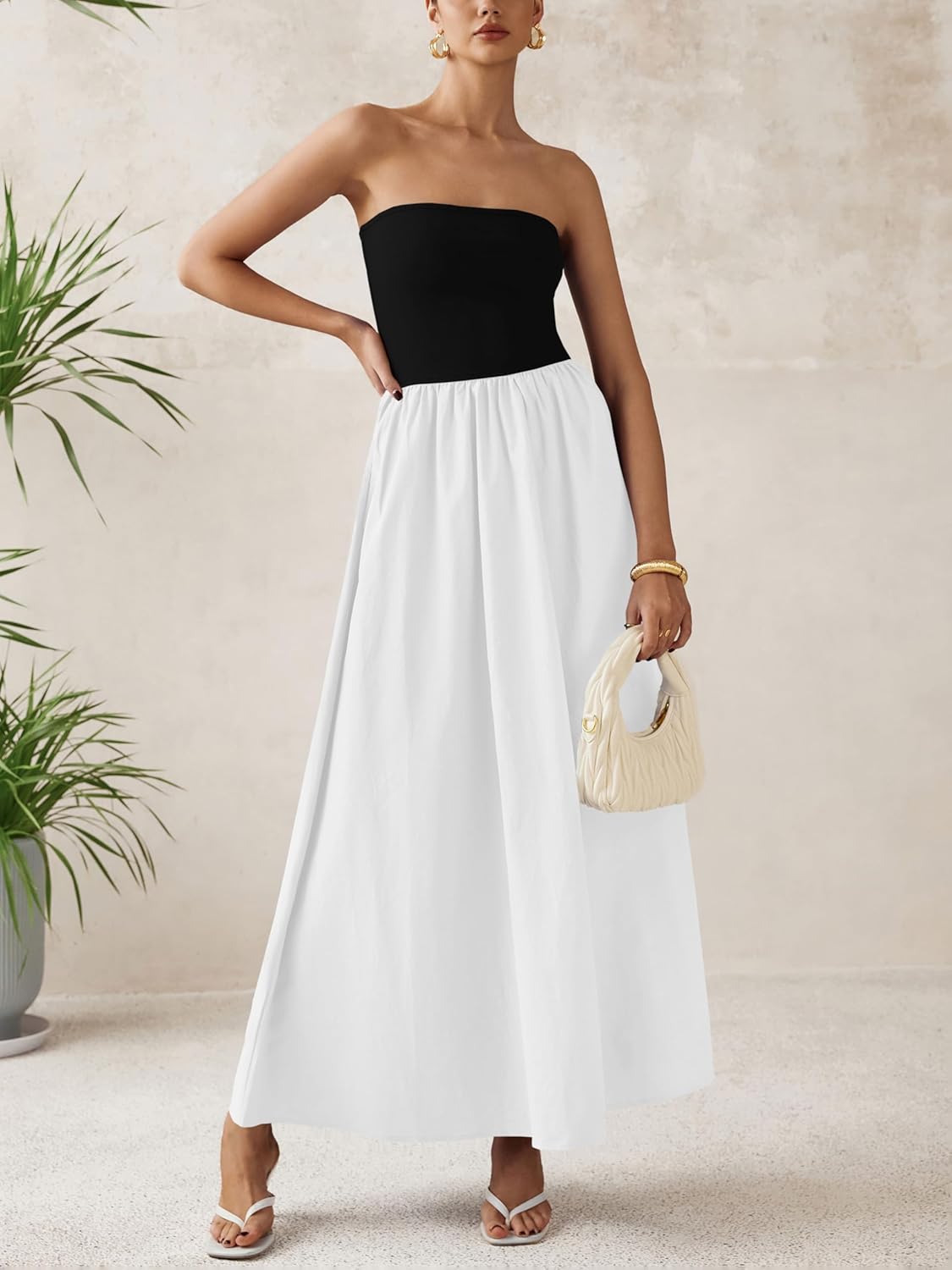 Strapless Tube Top Style White Maxi Dress