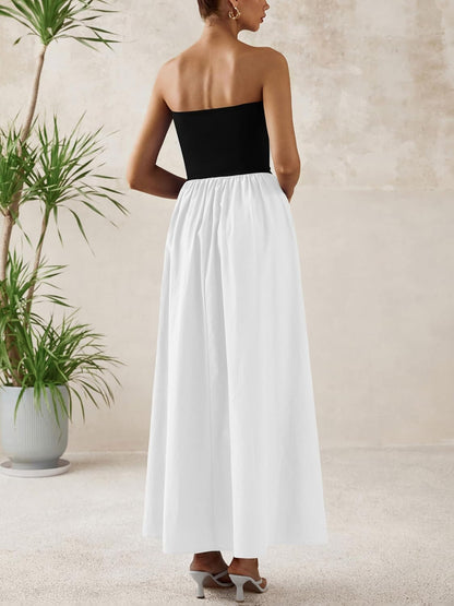 Strapless Tube Top Style White Maxi Dress