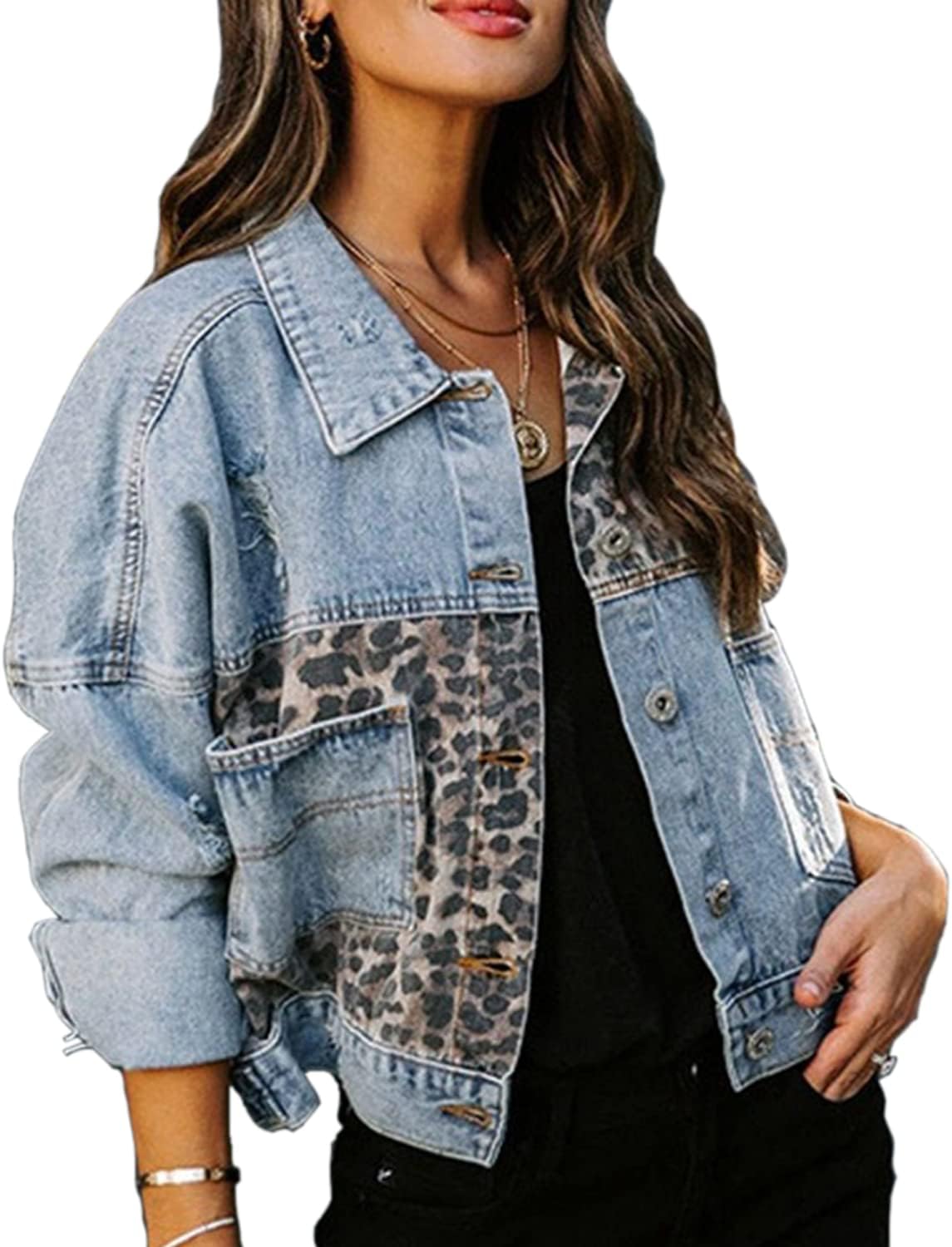 Denim Blue Leopard Jacket