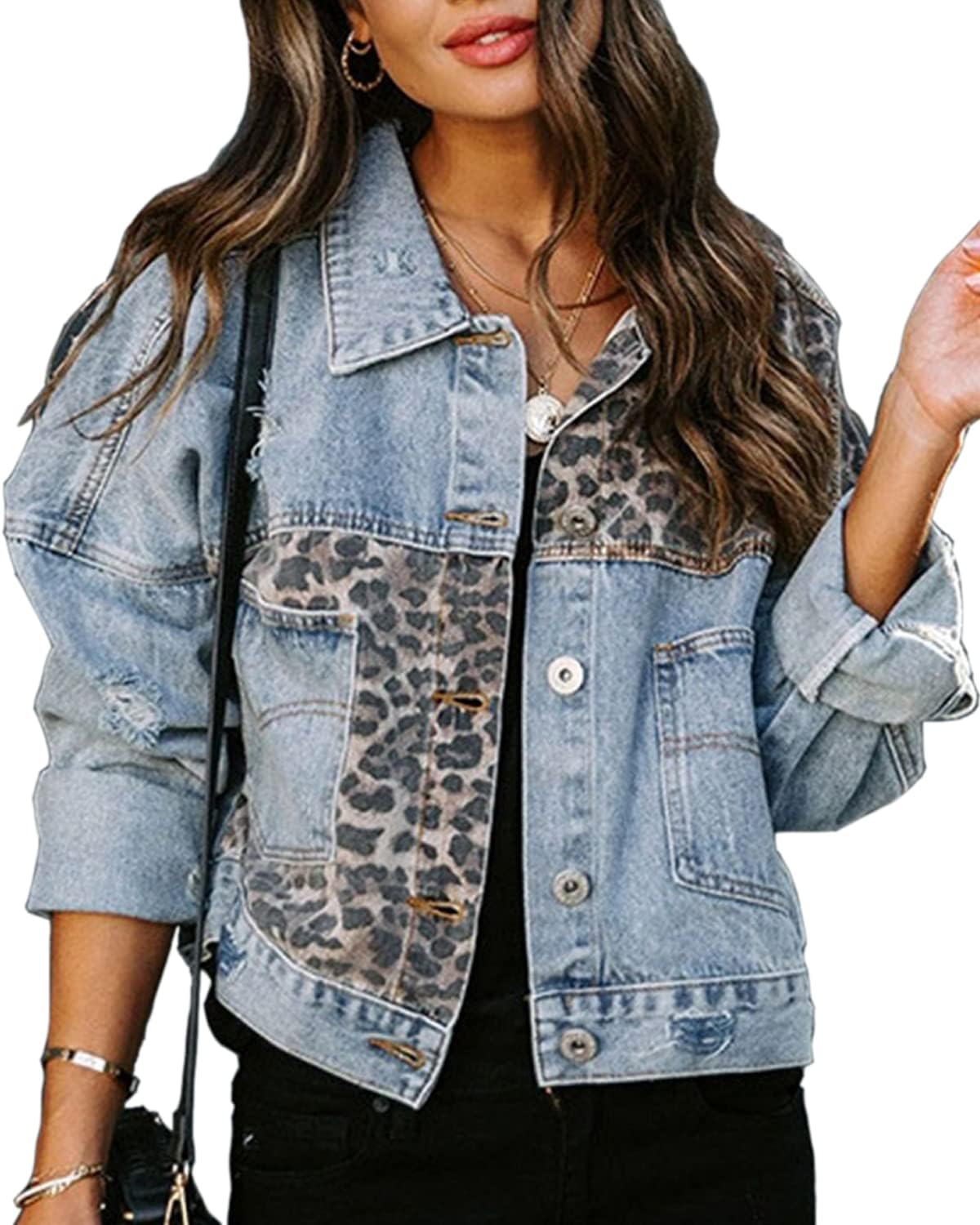 Denim Blue Leopard Jacket