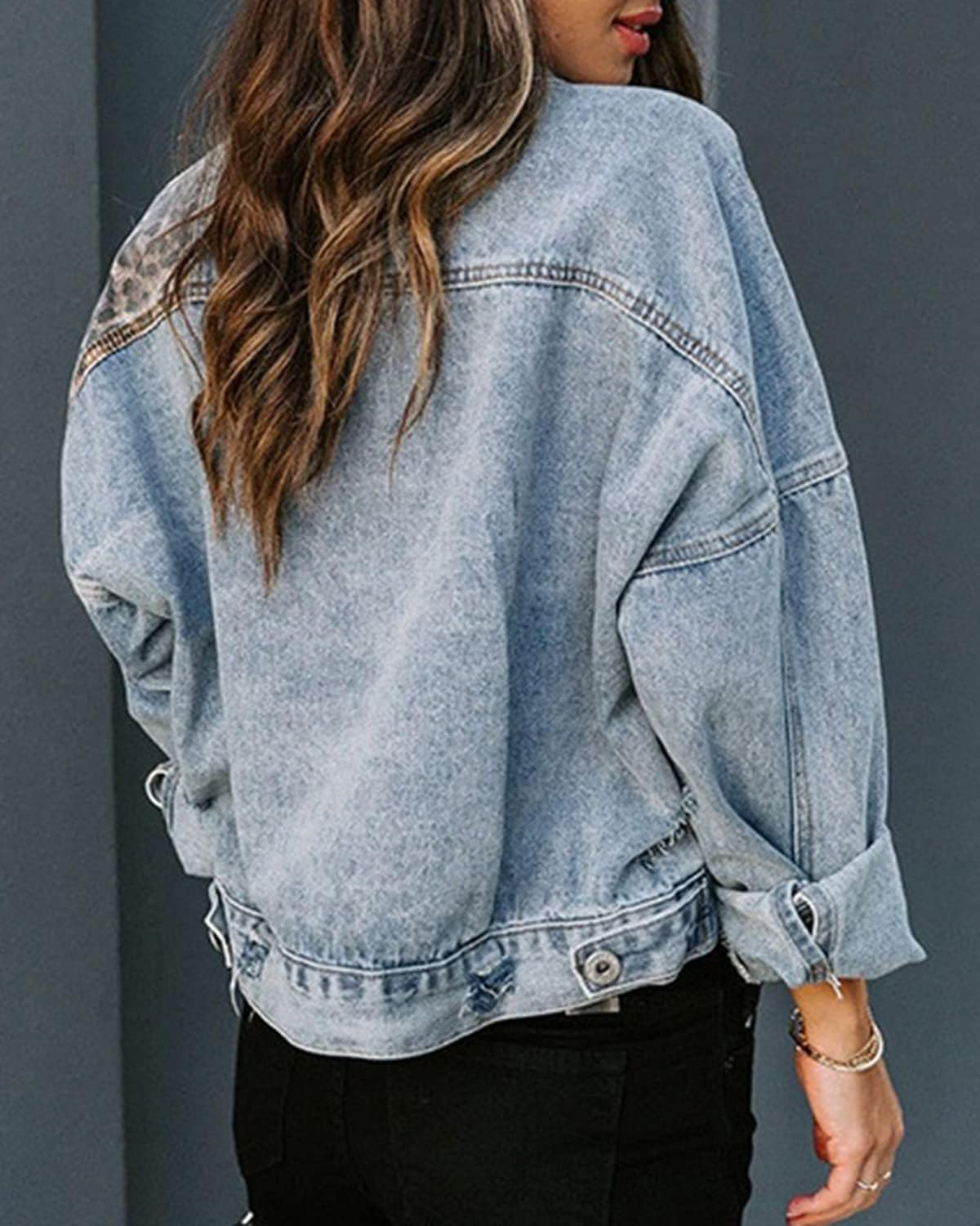 Denim Blue Leopard Jacket