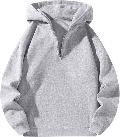 Men's Cozy Light Gray Long Sleeve Hoodie