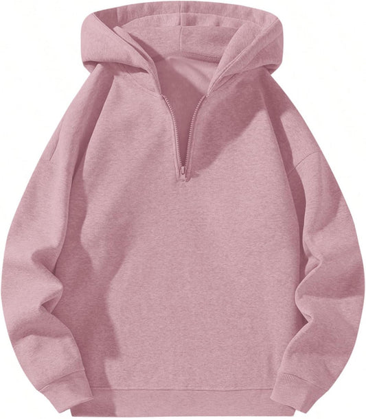 Men's Cozy Pink Long Sleeve Hoodie