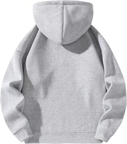 Men's Cozy Light Gray Long Sleeve Hoodie