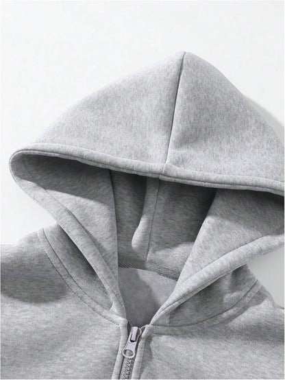 Men's Cozy Light Gray Long Sleeve Hoodie