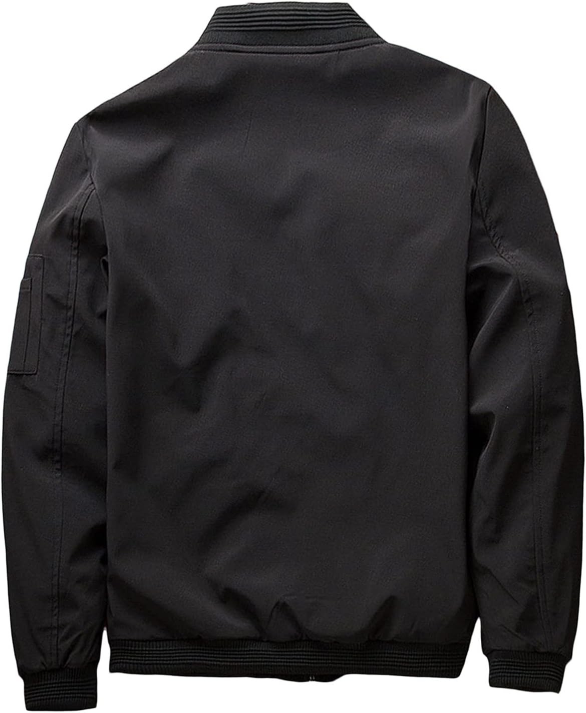 Men's Soft Shell Black Long Sleeve Bomber Jacket