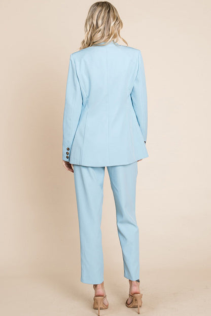 Work Chic Baby Blue Blazer & Suit Set