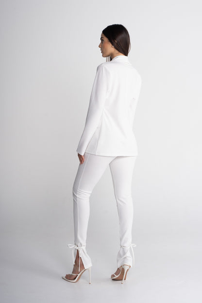 Santorini White Tailored Blazer & Pants Suit Set