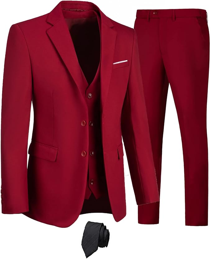 The Modern Man Pink Slim Fit 3pc Formal Dress Blazer & Pants Suit