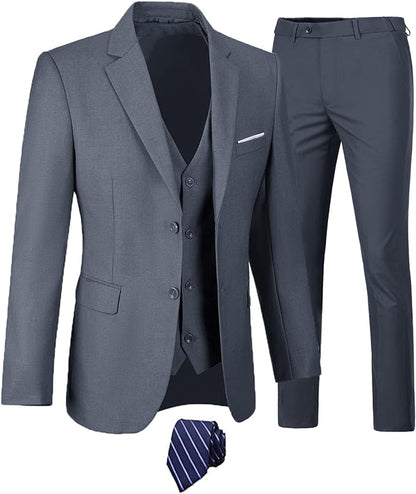 The Modern Man Pink Slim Fit 3pc Formal Dress Blazer & Pants Suit