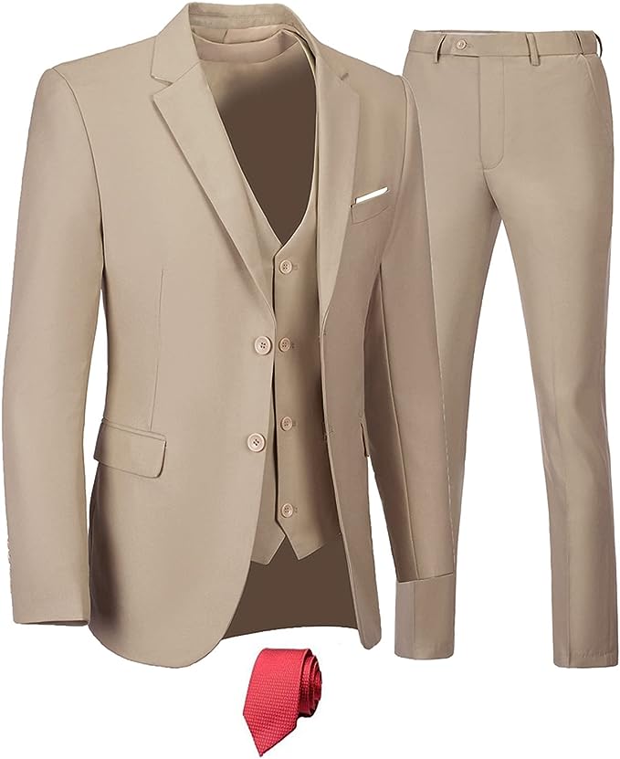 The Modern Man Pink Slim Fit 3pc Formal Dress Blazer & Pants Suit