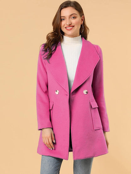 Wrap Shawl Collar Fuchsia Belted Women's Blazer