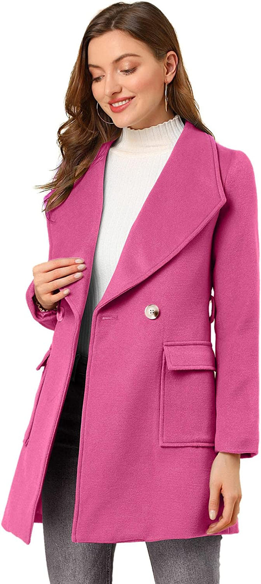 Wrap Shawl Collar Fuchsia Belted Women's Blazer