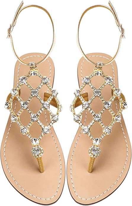 White Diamond Sequin Rhinestone Sparkle Fashion Sandals