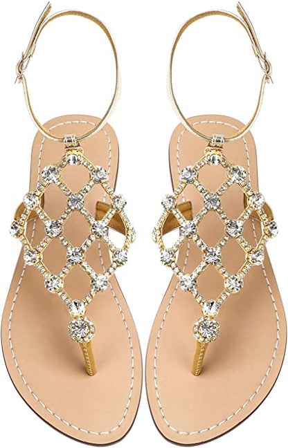 White Diamond Sequin Rhinestone Sparkle Fashion Sandals