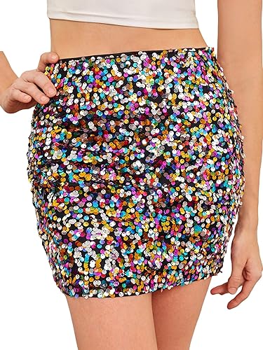 Sequined Party Multicolor Skirt