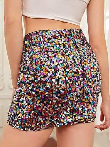 Sequined Party Multicolor Skirt