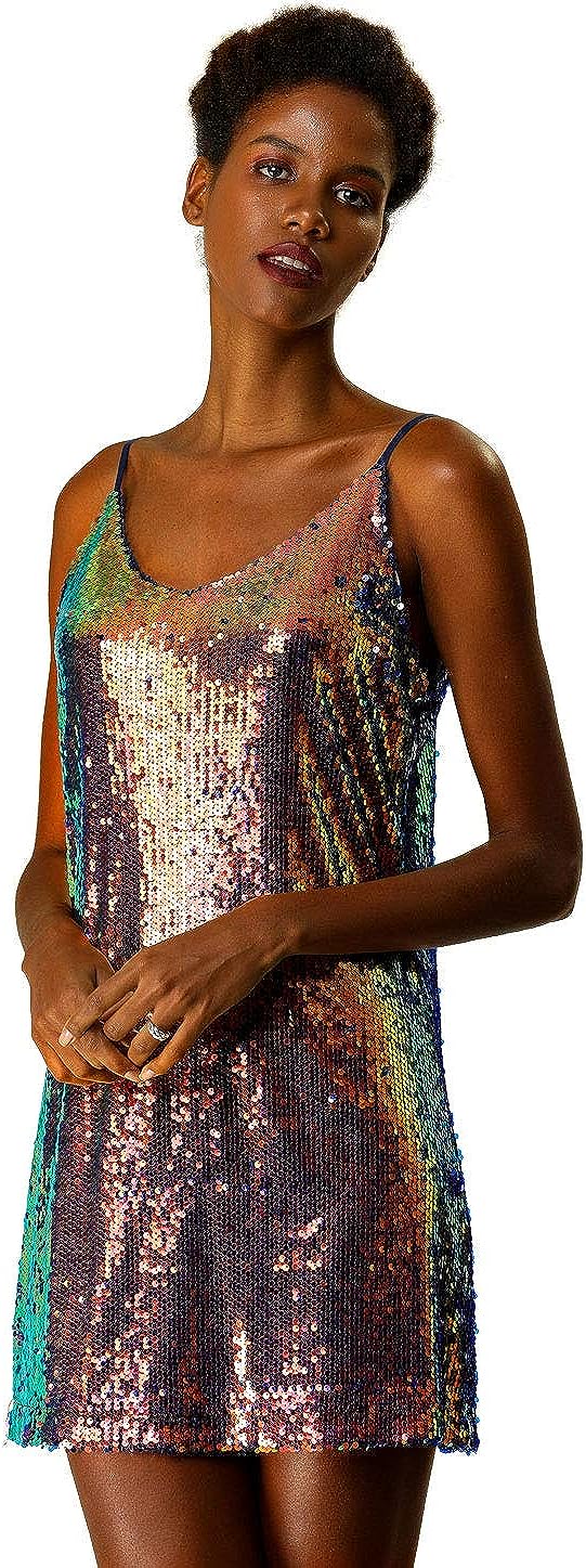 Fashionista Navy Blue Sparkle Sequin Sleeveless Party Dress