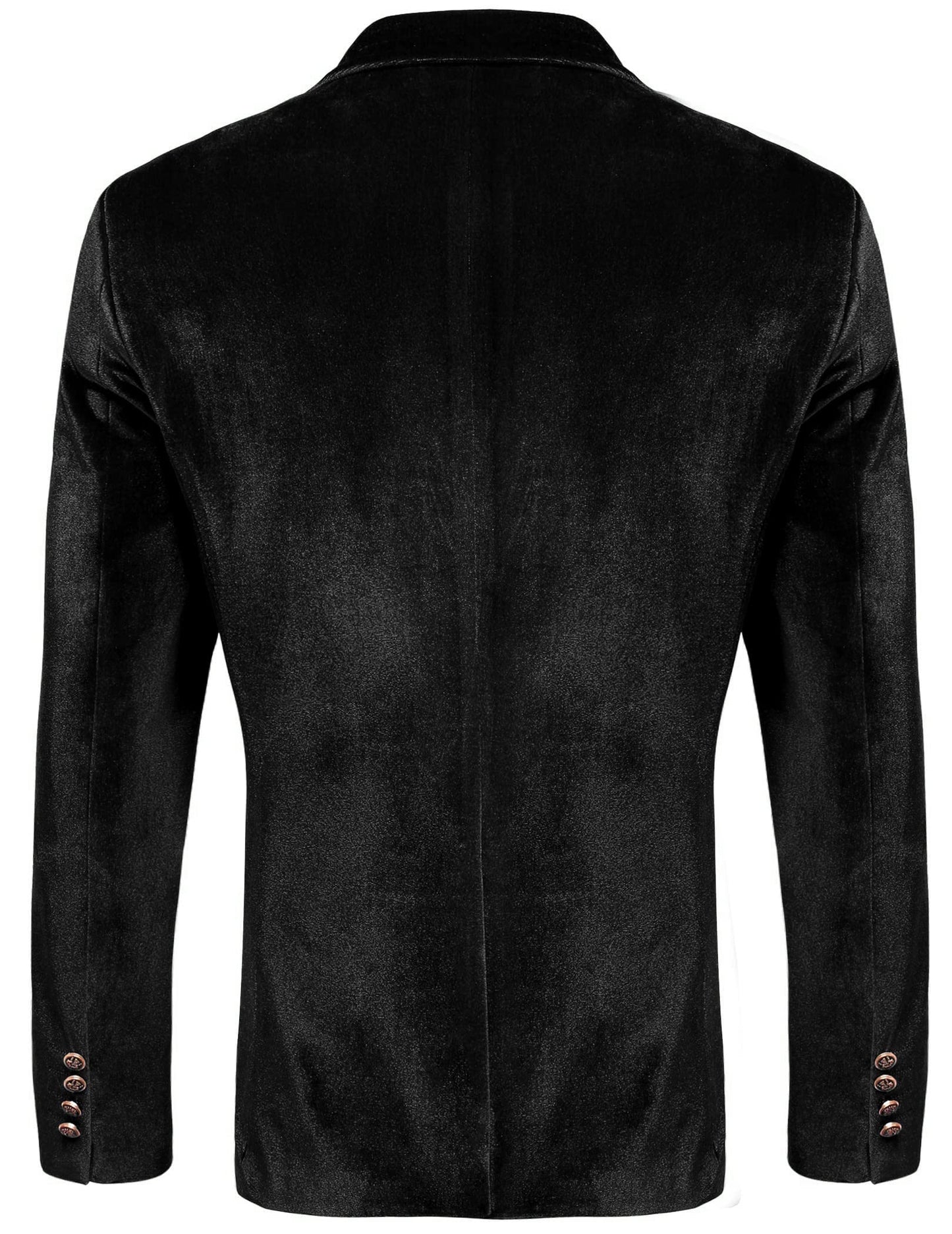 Black Men's Designer Style Velvet Lapel Long Sleeve Blazer