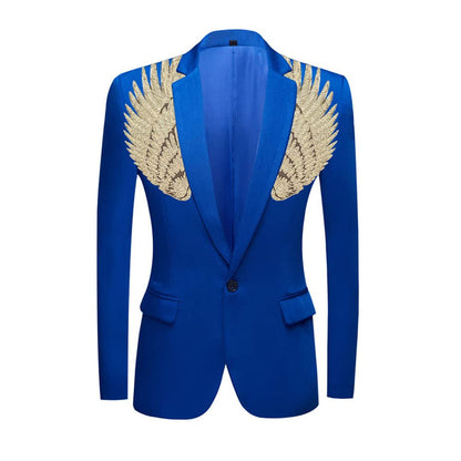 Blue Men's Sequin Costume Performance Blazer