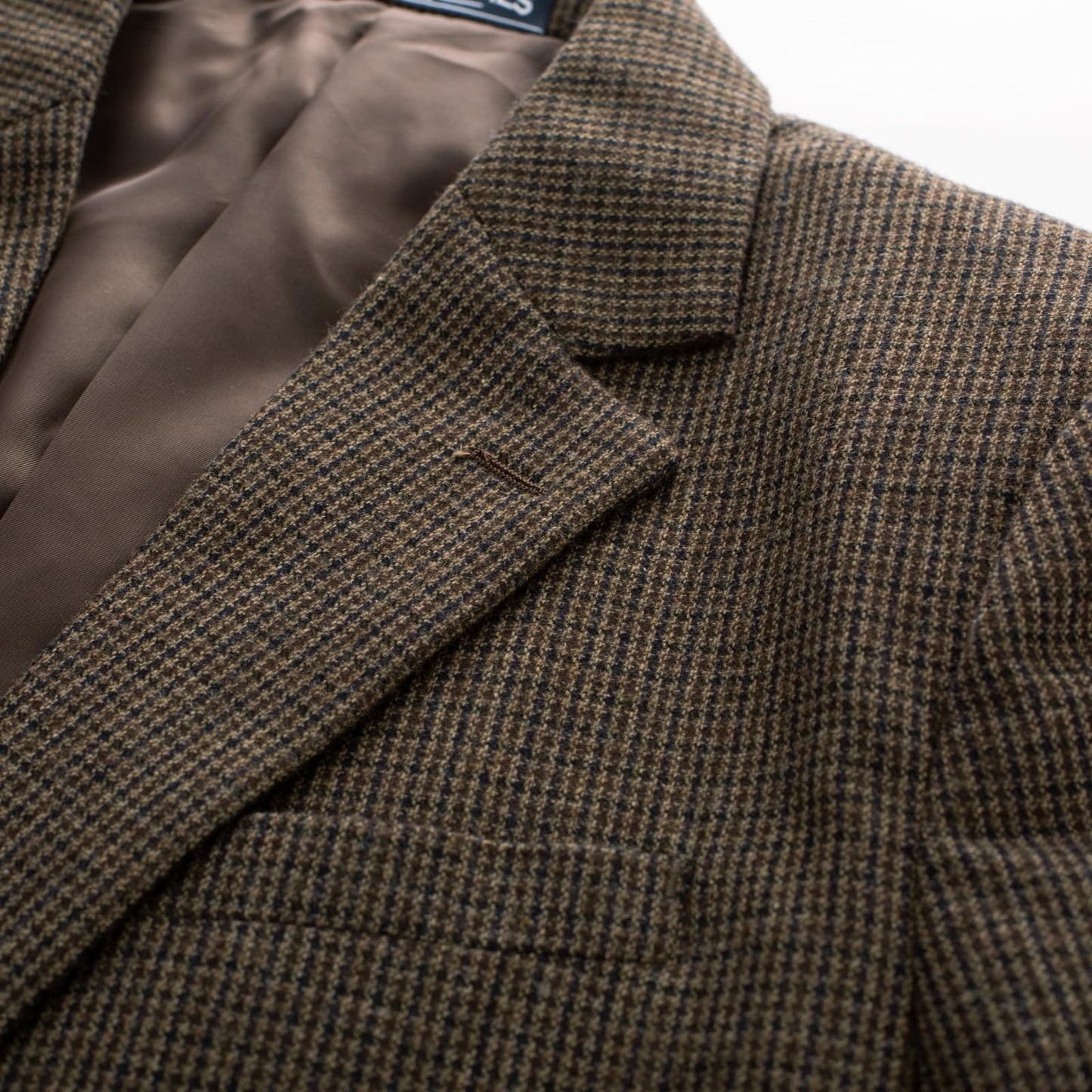Brown Houndstooth Men's Herringbone Tweed British Blazer
