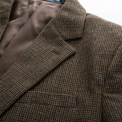 Brown Houndstooth Men's Herringbone Tweed British Blazer
