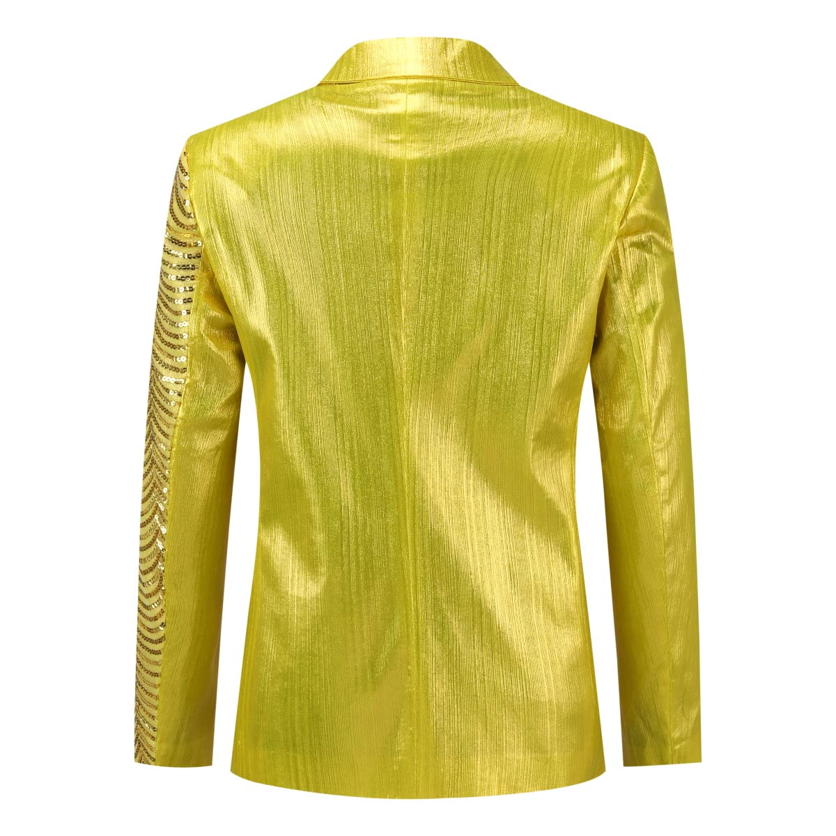 Chain Yellow Men's Stylish Sequin Long Sleeve Dress Blazer