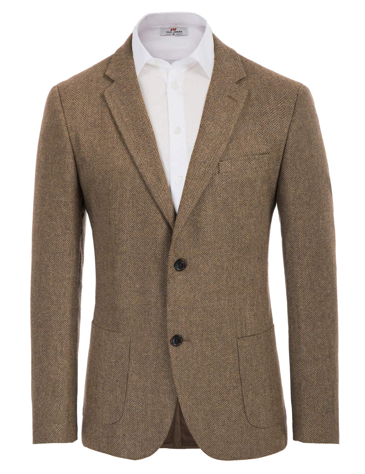 Coffee Men's Herringbone Tweed British Blazer