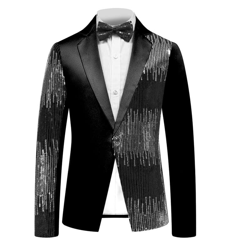 Stylish Men's Sequin Costume Performance Blazer