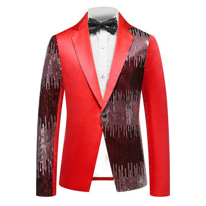 Stylish Men's Sequin Costume Performance Blazer