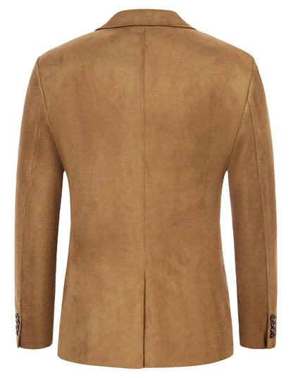 Light Tan Men's Faux Leather Suede Blazer Jacket