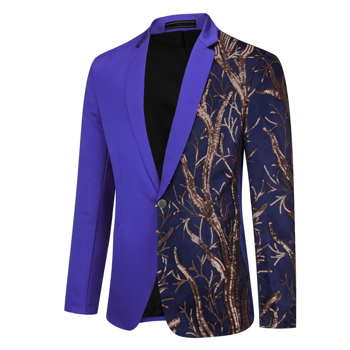 Lightning Tree-blue Men's Stylish Sequin Long Sleeve Dress Blazer