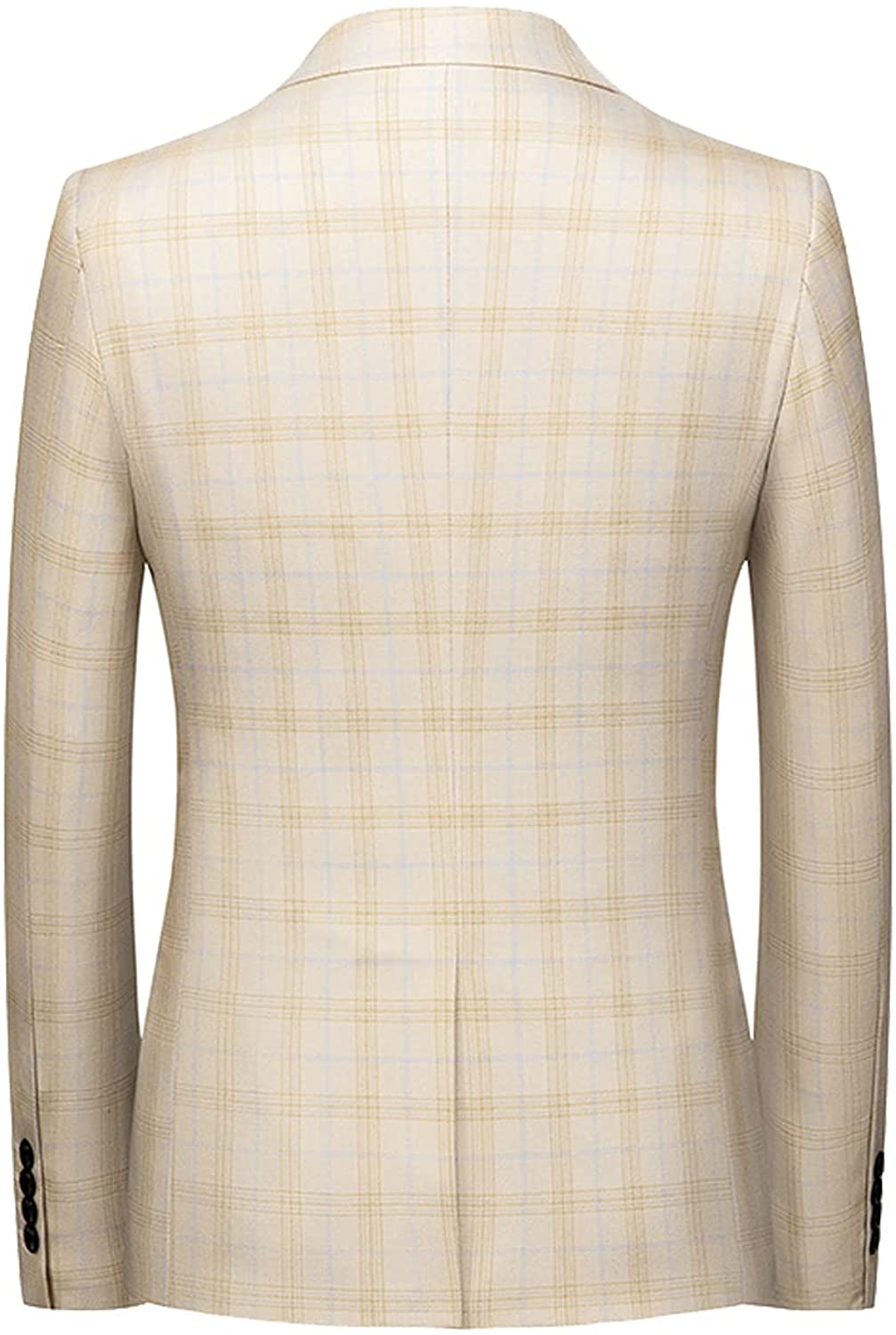 Sports Coat Beige Plaid Casual Men's Blazer