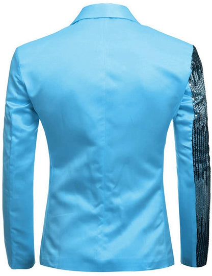 Sequin Sky Blue Stylish Slim Fit Blazer