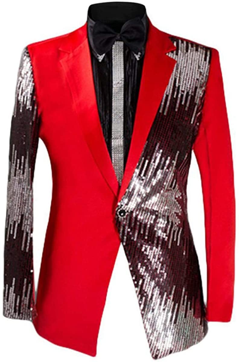 Sequin Red Stylish Slim Fit Blazer